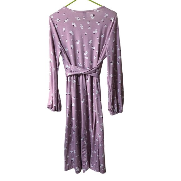 EMERY ROSE PURPLE FLORAL DRESS WOMENS SIZE LARGE - Picture 2 of 4